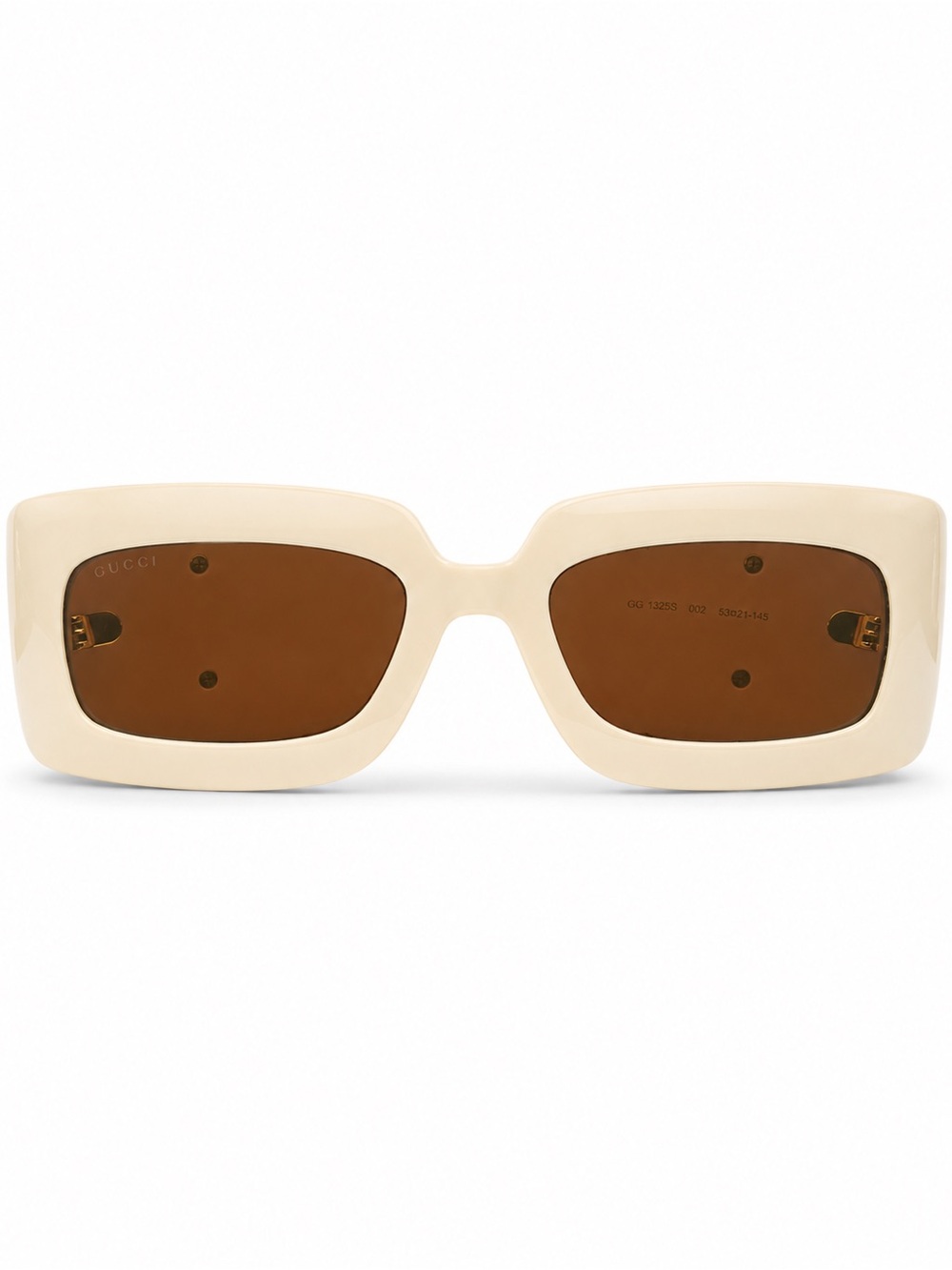 Gucci Cream Frame Sunglasses with Brown Lenses